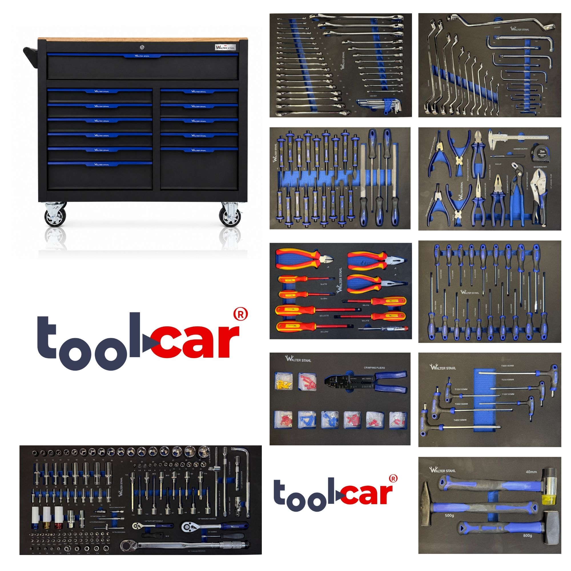 1 ToolCar Walter Stahl Werkstattwagen Werkzeugwagen WS 10/12 volle Schubladen โ Bild 1