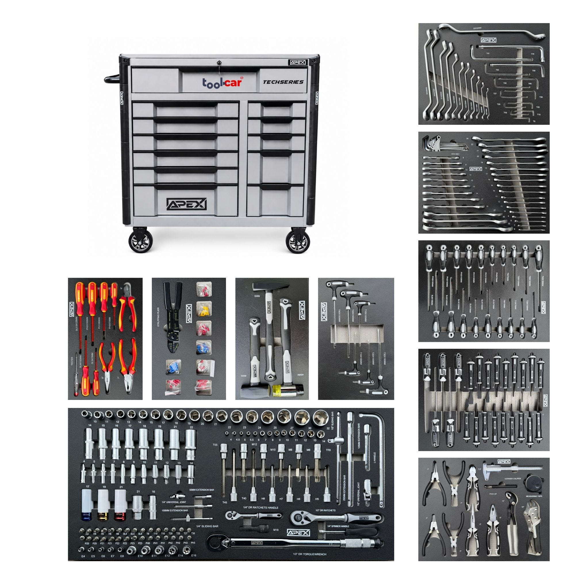 1 APEX Jumbo Pro 12 Silver Werkstattwagen Werkzeugwagen mit Werkzeuge โ Bild 1